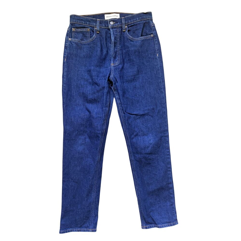 Denim Forum The Yoko High Rise Slim Jeans 29 Blue Dark Wash Straight Ankle